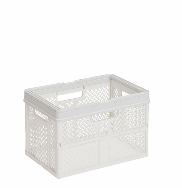 他サイト： 天馬 オリタタミバスケツトM-SW 折りたたみバスケットハンドル付(M/スモーキーホワイト)[オリタタミバスケツトMSW] 返品の商品画像