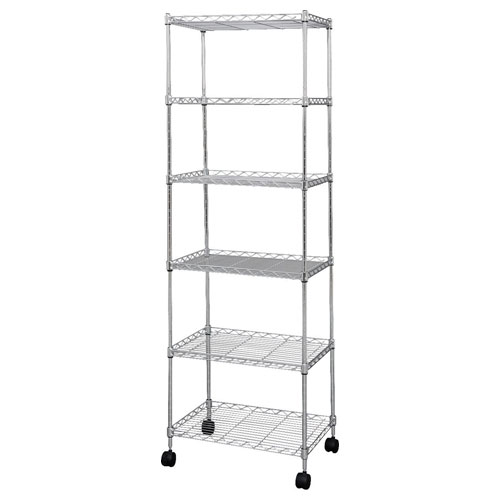 他サイト： アイリスオーヤマ メタルスリム(6段・33cm幅) サイズ(約):幅33×奥行49×高さ144cm(キャスター含む外寸) MK-の商品画像