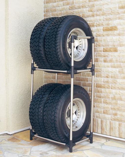 他サイト： アイリスオーヤマ ステンレスタイヤラックカバー付き 幅710×奥行450×高さ1440mm(ブラック)  KSL-710Cブラツの商品画像