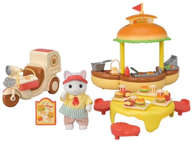 他サイト： エポック社 シルバニアファミリー できたてハンバーガーワゴン【ミ-91】シルバニアファミリー  返品種別Bの商品画像