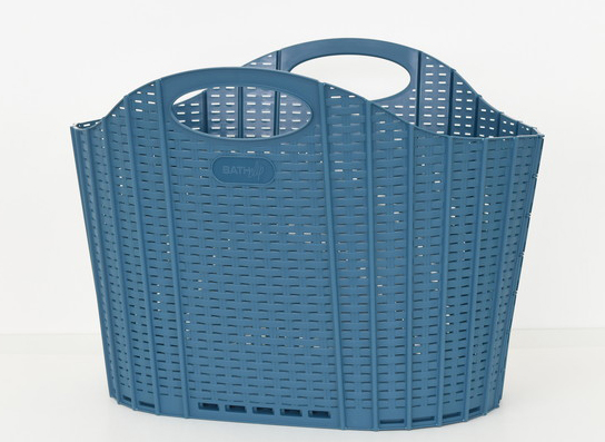 他サイト： 清水産業 20413 折りたためるランドリーバスケット ラタンブルー 大容量38L[20413シミズ] 返品種別Aの商品画像