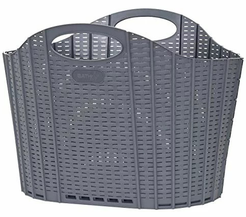 他サイト： 清水産業 20415 折りたためる ランドリーバスケット ラタングレー 大容量38L[20415シミズ] 返品種別Aの商品画像