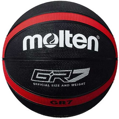 他サイト： モルテン BGR7-KR バスケットボール 7号球 (ゴム)Molten GR7 (ブラック×レッド)[MTBGR7KR] 返品の商品画像