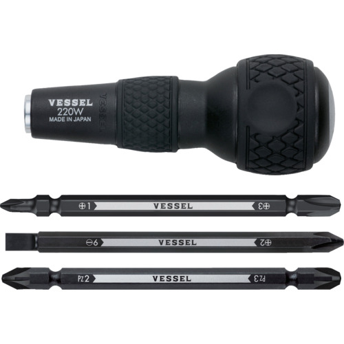他サイト： ベッセル 220W-3(ベッセル) ボールグリップ差替ドライバーセット No.220W-3(ビット3本組)[220W3ベツセル]の商品画像