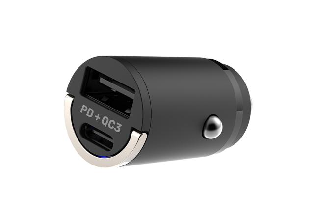 他サイト： カシムラ DC-037 PD20W & QC3.0対応 DC充電器 USB-C×1ポート/USB-A×1ポート 自動判定(ブラッの商品画像