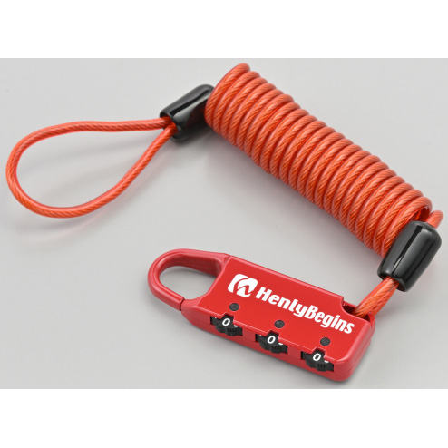 他サイト： デイトナ 45845 コンパクトダイヤルロック カールコードタイプ 【DLK120】 レッド/1200mm[45845デイトナ]の商品画像