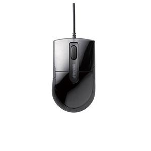 他サイト： バッファロー BSMBU26SSBK 有線BlueLEDマウス 静音/3ボタン Sサイズ(ブラック)[BSMBU26SSBK] の商品画像