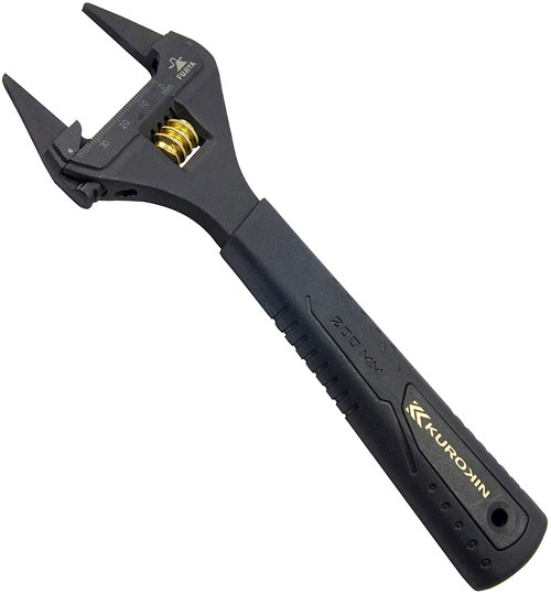 他サイト： フジ矢 FLT-38-BG 先薄モンキー グリップ付き 214mmKUROKIN[FLT38BGフジヤ] 返品種別Bの商品画像