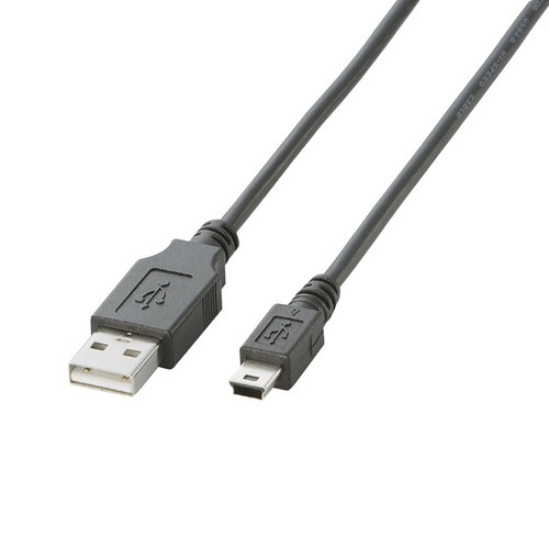 他サイト： エレコム U2C-M05BK USB2.0ケーブル (mini-Bタイプ) 0.5m ブラック[U2CM05BK] 返品種別Aの商品画像