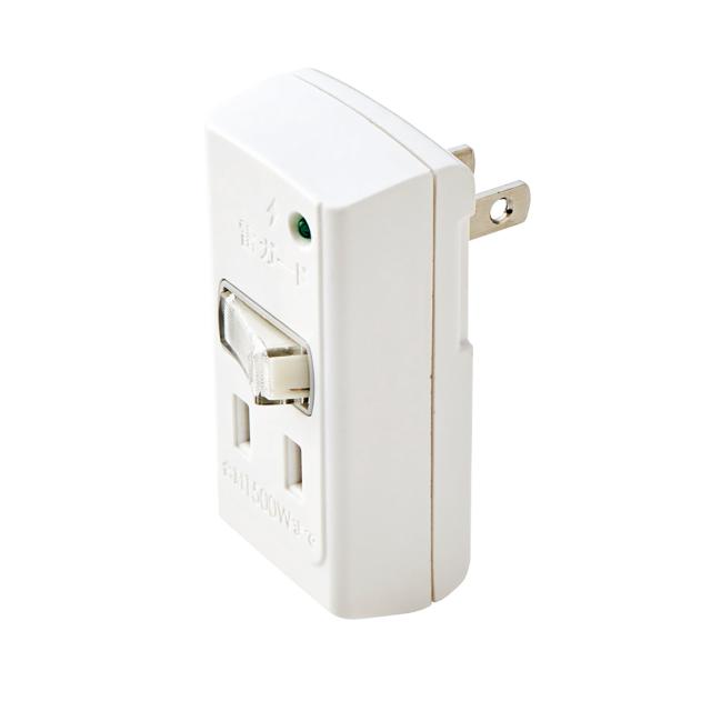 他サイト： エレコム T-KTR03WH スイッチタップ 2ピン 2個口 雷ガード・一括スイッチ(ホワイト)ELECOM[TKTR03WH]の商品画像