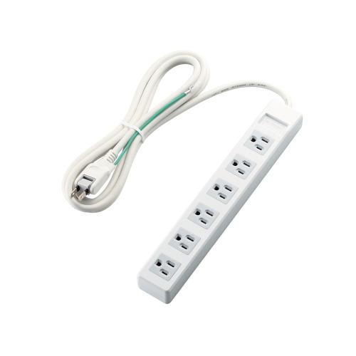 他サイト： エレコム T-T1B-3625WH 3ピンプラグ対応タップ マグネット付(3P×6個口・2.5m)[TT1B3625WH] 返品の商品画像