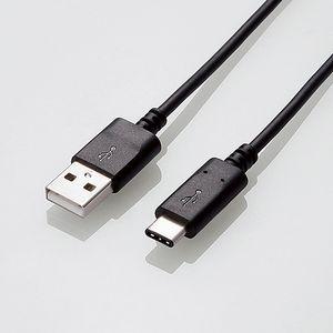 他サイト： エレコム U2C-AC05NBK 充電/転送対応 USB2.0ケーブル(A to TypeC) 0.5m 3A ブラック[U2Cの商品画像