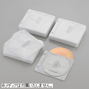 他サイト： エレコム CCD-NBWB240WH Blu-ray/CD/DVD対応不織布ケース 両面収納2穴付 120枚入/240枚収納(ホの商品画像