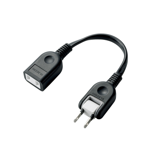 他サイト： エレコム T-ADR1BK ACアダプタ用電源延長コード 1個口・0.1m(ブラック)[TADR1BK] 返品種別Aの商品画像