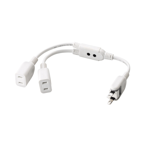 他サイト： エレコム T-ADR3WH ACアダプタ用電源延長コード 2個口・0.2m(ホワイト)[TADR3WH] 返品種別Aの商品画像