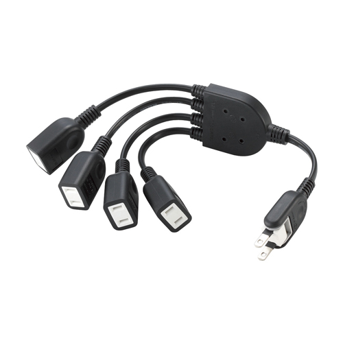 他サイト： エレコム T-ADR4BK ACアダプタ用電源延長コード 4個口・0.2m(ブラック)[TADR4BK] 返品種別Aの商品画像