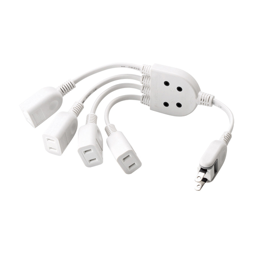 他サイト： エレコム T-ADR4WH ACアダプタ用 電源延長コード 4個口・0.2m(ホワイト)[TADR4WH] 返品種別Aの商品画像