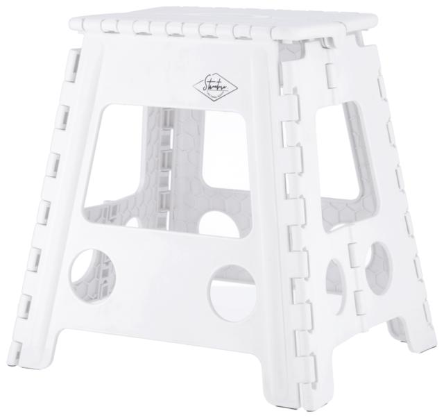 他サイト： 不二貿易 86876 フォールディングステップスツール H39cm 1個箱(ホワイト)[86876フジボウエキ] 返品種別Aの商品画像