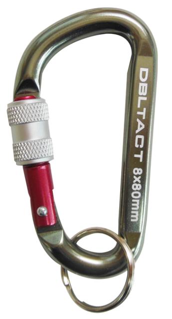 他サイト： DBLTACT #360355 カラビナロック式 8mm (ガンメタ(S)×レッド) DT-AKL-185[360355SANKの商品画像