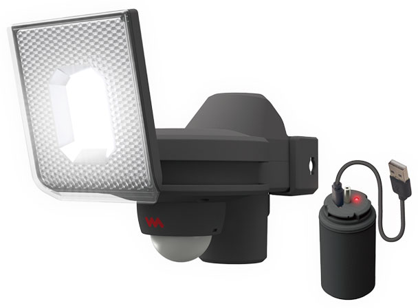他サイト： ムサシ LED-RC810 スライド型LED充電式センサーライトmusashi[LEDRC810] 返品種別Aの商品画像
