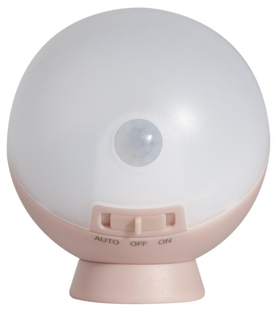 他サイト： ムサシ WSL-001SP てのりまんまるセンサーライト シャビーピンクmusashi[WSL001SP] 返品種別Aの商品画像