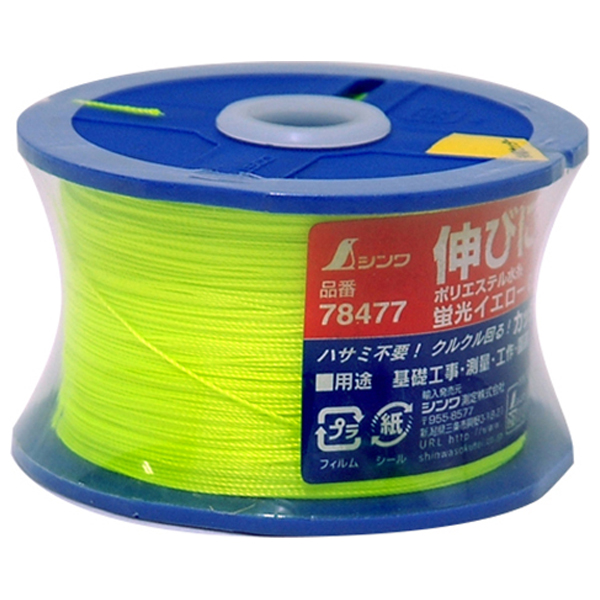 他サイト： シンワ測定 78477 ポリエステル水糸 リール巻 細 0.5mm 500m 蛍光イエロー[78477シンワ] 返品種別Bの商品画像