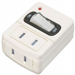 他サイト： ヤザワ Y02FUSK210WH 雷サージ付省エネタップ(2個口)白YAZAWA[Y02FUSK210WH] 返品種別Aの商品画像