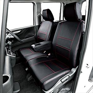 他サイト： BONFORM シートカバー(レッドステッチ)前席・後席セット ソフトレザーR M4-33 N-BOX専用(JF1/2)BF Nの商品画像