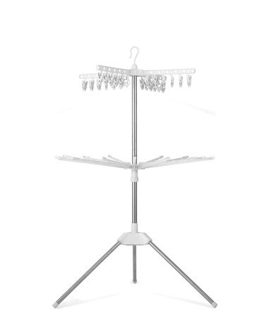 他サイト： アイリスオーヤマ CLS-132R ステンレス室内物干し パラソル2段(ホワイト)IRIS[CLS132R] 返品種別Aの商品画像