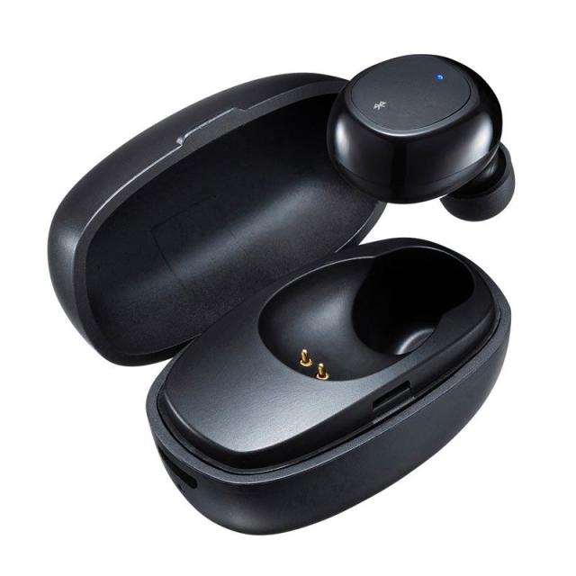 他サイト： サンワサプライ MM-BTMH52BK 超小型 Bluetooth 片耳ヘッドセット(充電ケース付き)[MMBTMH52BK] の商品画像