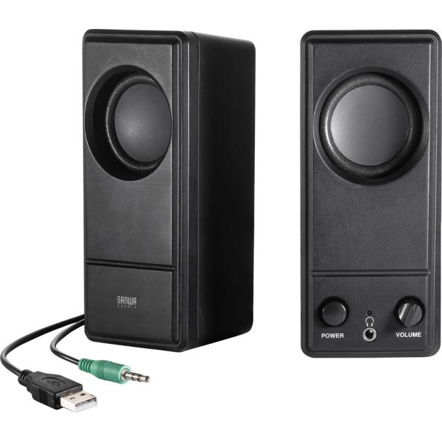 他サイト： サンワサプライ MM-SPL18UBK USB電源マルチメディアスピーカー(ブラック)SANWA SUPPLY[MMSPL18Uの商品画像