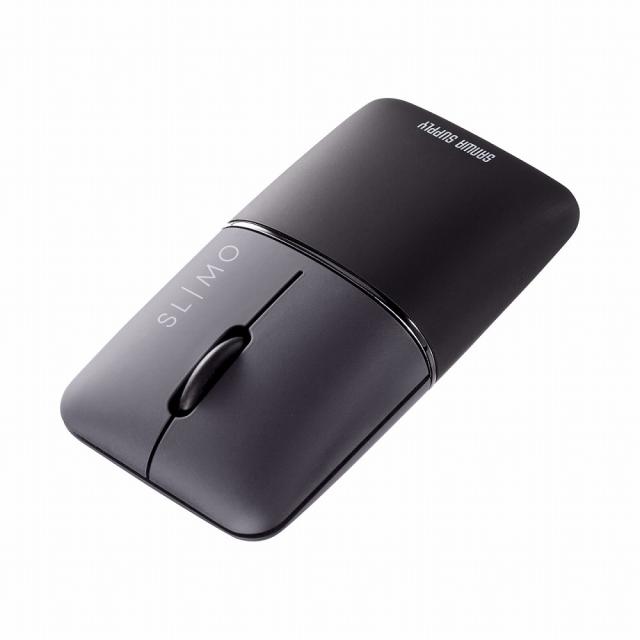 他サイト： サンワサプライ MA-BBS310BK 静音BluetoothブルーLEDマウス SLIMO(充電式)(ブラック)[MABBS3の商品画像
