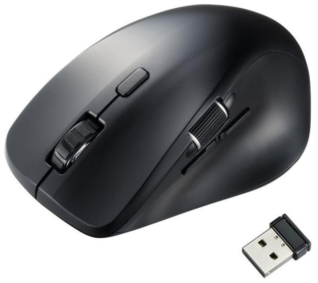 他サイト： サンワサプライ MA-WBS524BK 静音ワイヤレスマウス サイドホイール付き 5ボタン (ブラック)[MAWBS524BK]の商品画像