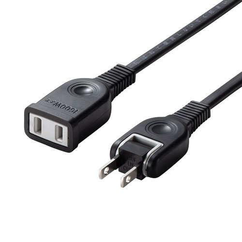 他サイト： サンワサプライ TAP-EX2102BK 電源延長コード(2P・ブラック・2m)[TAPEX2102BK] 返品種別Aの商品画像