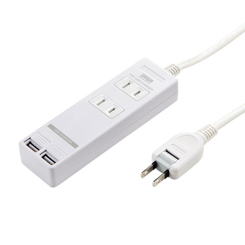 他サイト： サンワサプライ TAP-B110USH-3W USB充電ポート付き便利タップ(2P・2個口+USB2ポート・3m)[TAPB11の商品画像