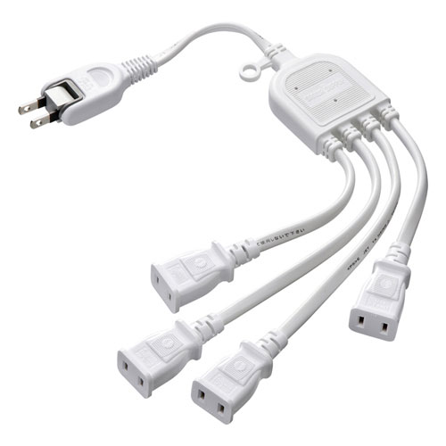 他サイト： サンワサプライ TAP-EX4WN ACアダプタ専用 電源延長コード(4分岐・2P・4個口・ホワイト)[TAPEX4WN] 返品の商品画像