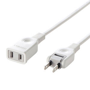 他サイト： サンワサプライ TAP-EX2102 電源延長コード(2P・1個口・2m)ホワイト[TAPEX2102] 返品種別Aの商品画像