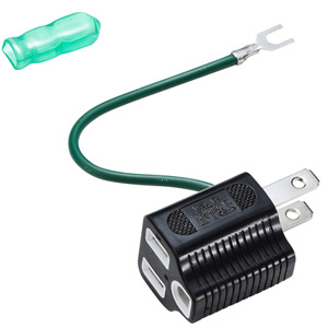 他サイト： サンワサプライ TAP-AD8BK 3P→2P変換アダプタ(ブラック)[TAPAD8BK] 返品種別Aの商品画像