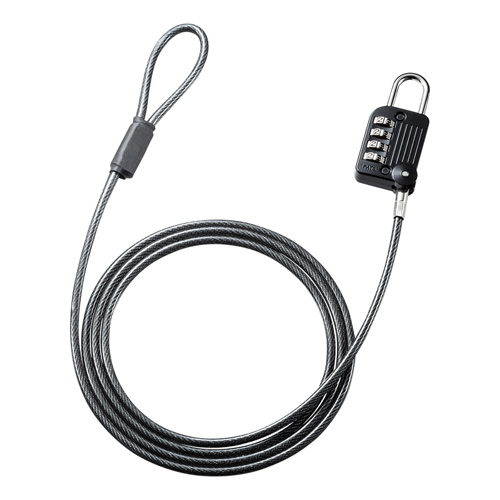 他サイト： サンワサプライ SLE-32S ワイヤー一体型ダイヤル錠(ブラック)[SLE32S] 返品種別Aの商品画像