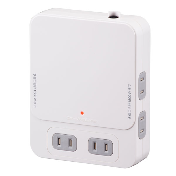 他サイト： オーム HS-TK6TV1-W 拡張コンセント TVボードバック用(6個口)OHM[HSTK6TV1W] 返品種別Aの商品画像