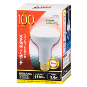 他サイト： オーム LDR10L-W A9 LED電球 レフ形 1116lm(電球色相当)OHM LDR10L-W A9[LDR10LWA9の商品画像