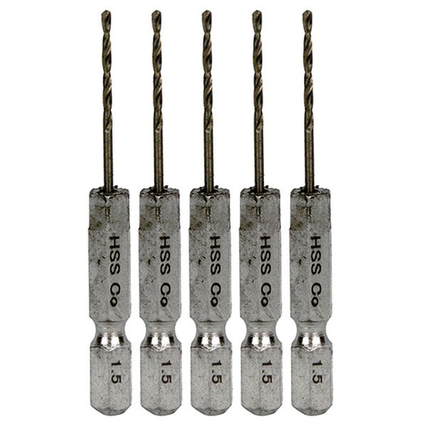 他サイト： SK11 ノーマルSUS1.5*5P 六角軸Coステンドリル 普通 1.5mm 5本セット藤原産業[ノマルSUS155P] 返品の商品画像