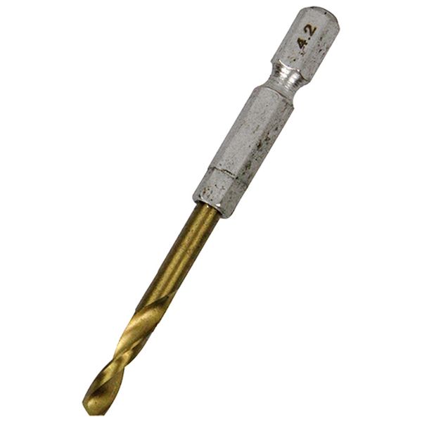 他サイト： SK11 チョイミジTIN4.2 六角軸Tin鉄ドリル 微短 差込角6.35mm(4.2mm)藤原産業[チヨイミジTIN42] の商品画像