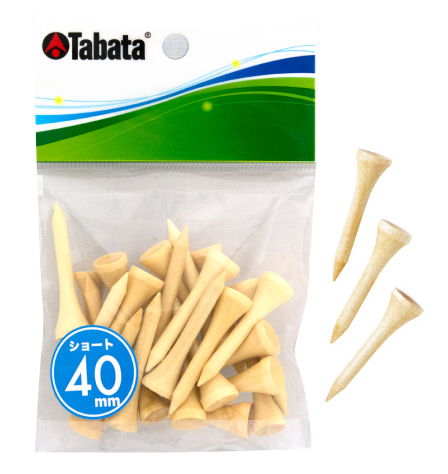 他サイト： タバタゴルフ GV-0502 プロスリムショート(白木・ショートタイプ・40mm・25本)Tabata GOLF[GV0502]の商品画像