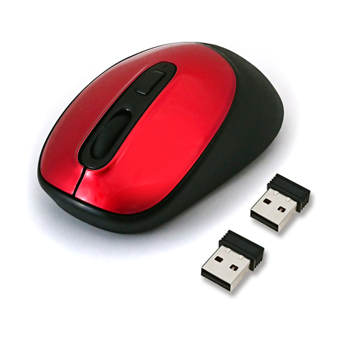 他サイト： HIDISC HDM-7146RD 2.4GHzワイヤレスマウス BlueLED 2レシーバー付 (レッド)[HDM7146RDの商品画像