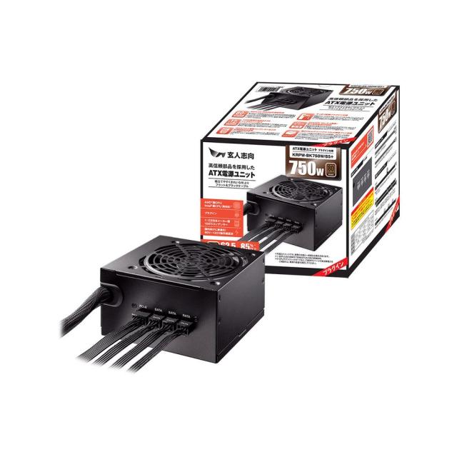 他サイト： 玄人志向 KRPW-BK750W/85+ 80PLUS BRONZE取得 ATX電源 750W(プラグインタイプ)[KRPWBKの商品画像