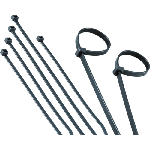他サイト： トラスコ中山 TRJ-350SB ナイロン結束バンド 耐候性タイプ 幅4.8×長さ368mm (100本入)[TRJ350SB]の商品画像