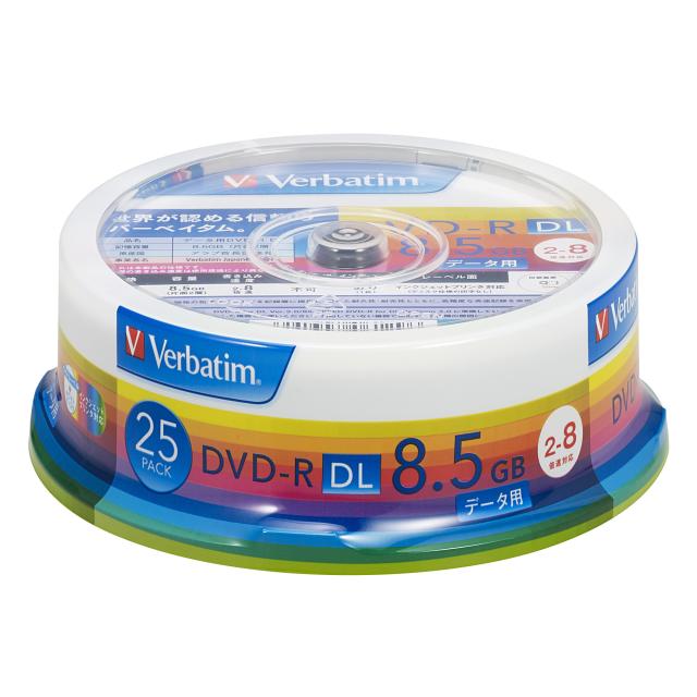 他サイト： バーベイタム DHR85HP25V1 データ用8倍速対応DVD-R DL 25枚パック 8.5GB ホワイトプリンタブル[DHRの商品画像