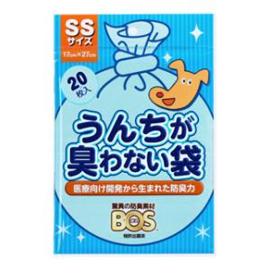 他サイト： クリロン化成 うんちが臭わない袋 BOS ペット用 SSサイズ 20枚入 返品種別Bの商品画像