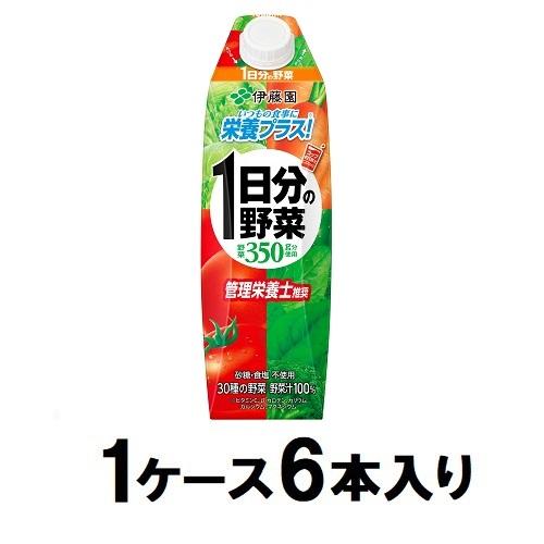 他サイト： 伊藤園 1日分の野菜 紙パック 屋根型キャップ付容器 1L(1ケース6本入) 返品種別Bの商品画像
